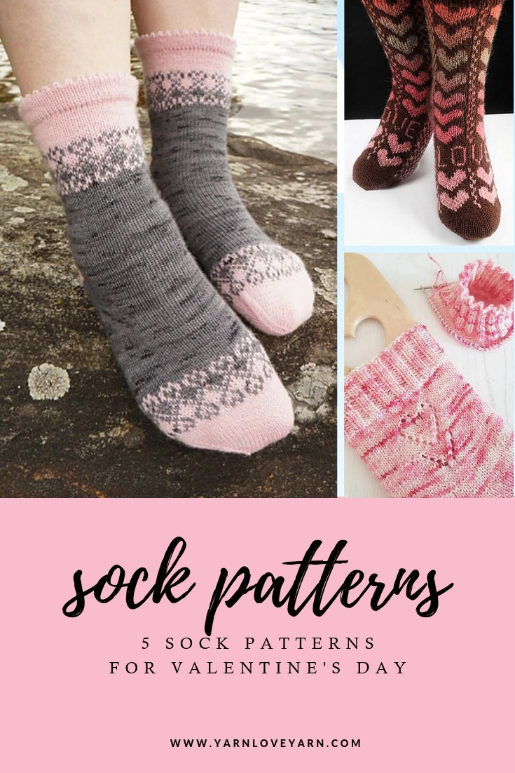 Heart Themed Sock Pattern Round Up - Yarn Love