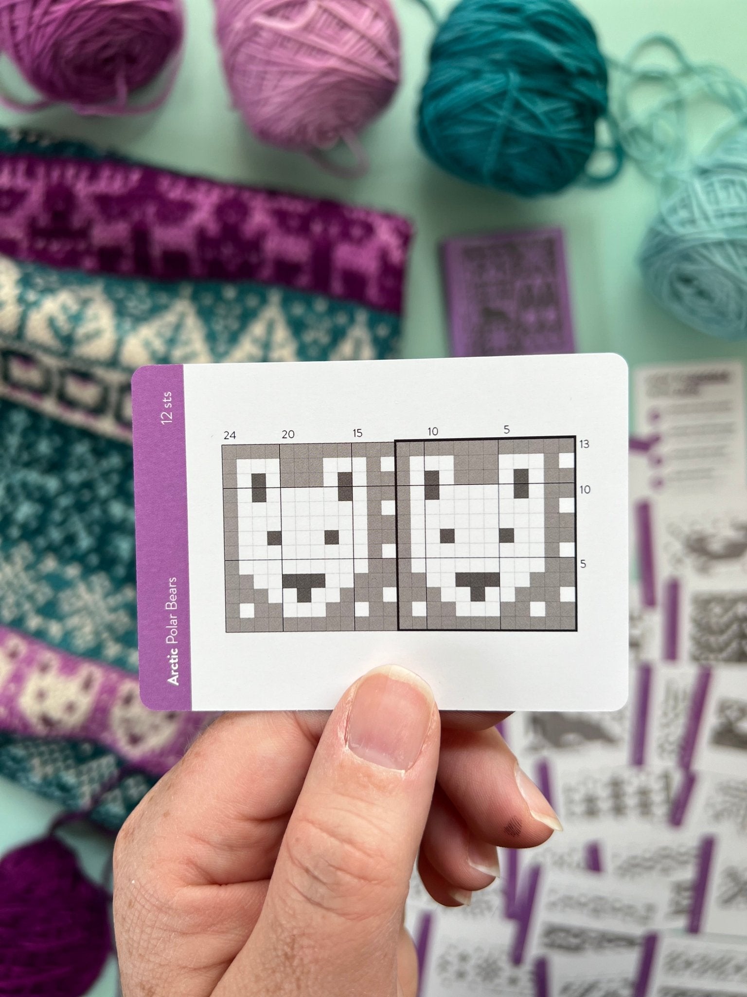 Arctic Doodle Deck: Knitting Chart & Stitch Dictionary Cards - Yarn Love Knitting Pattern