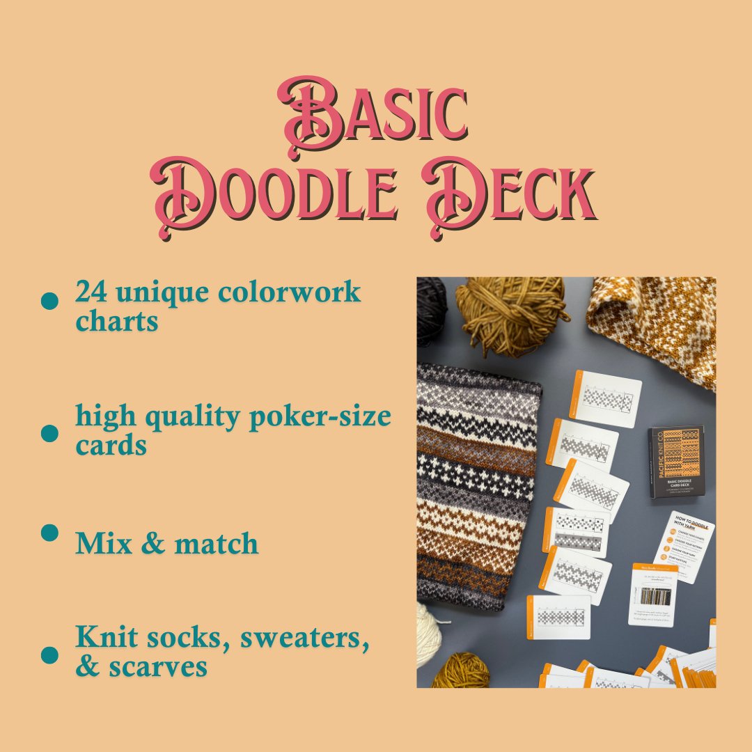 Basic Doodle Deck: Knitting Chart & Stitch Dictionary Cards - Yarn Love Knitting Pattern