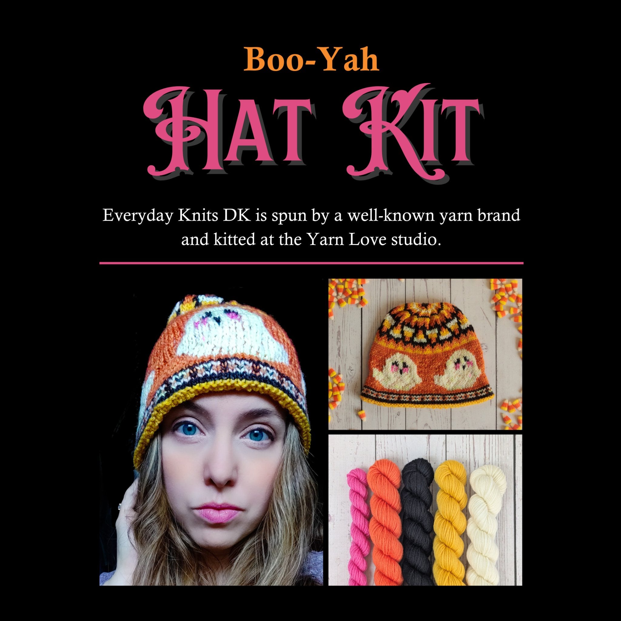 Boo - Yah Hat Kit + Knitting Pattern - Everyday Knits - Yarn Love Yarn