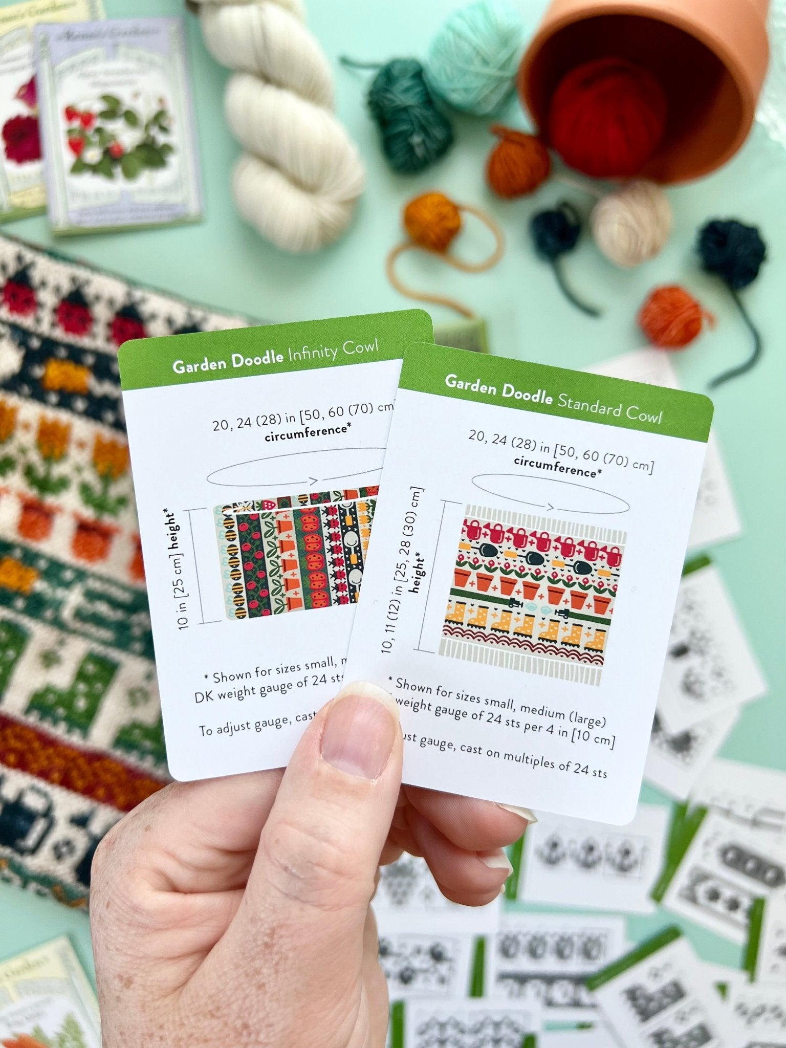 Garden Doodle Deck: Knitting Chart & Stitch Dictionary cards - Yarn Love Knitting Pattern