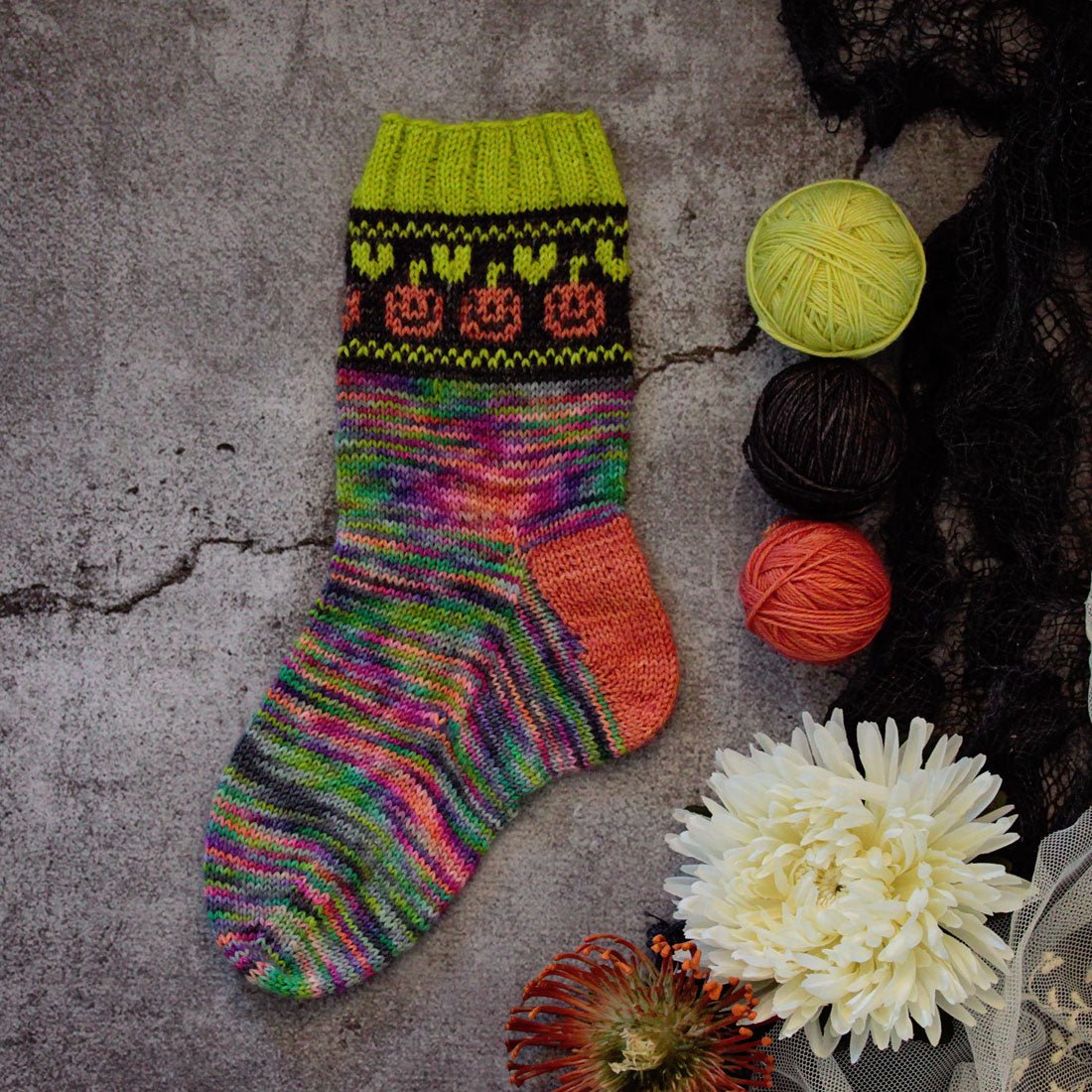 Happy Jack Sock Knitting Kit: pattern + hand dyed yarn - Yarn Love Yarn