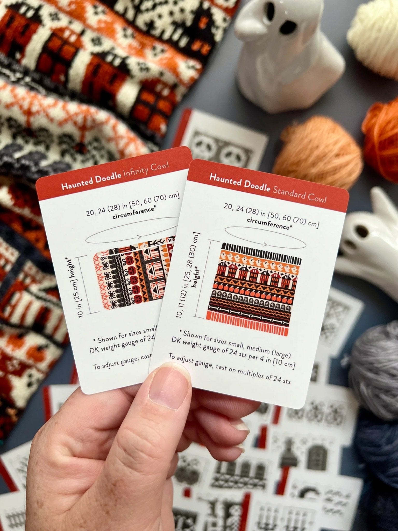 Haunted Doodle Deck: Knitting Chart & Stitch Dictionary cards - Yarn Love Knitting Pattern