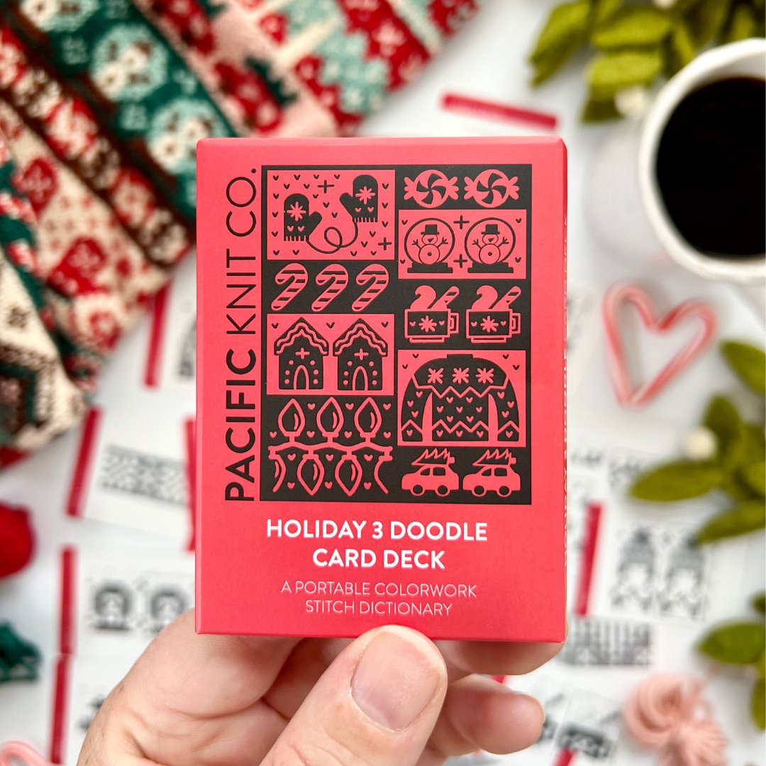 Holiday 3 Doodle Deck: Knitting Chart & Stitch Dictionary cards - Yarn Love Knitting Pattern