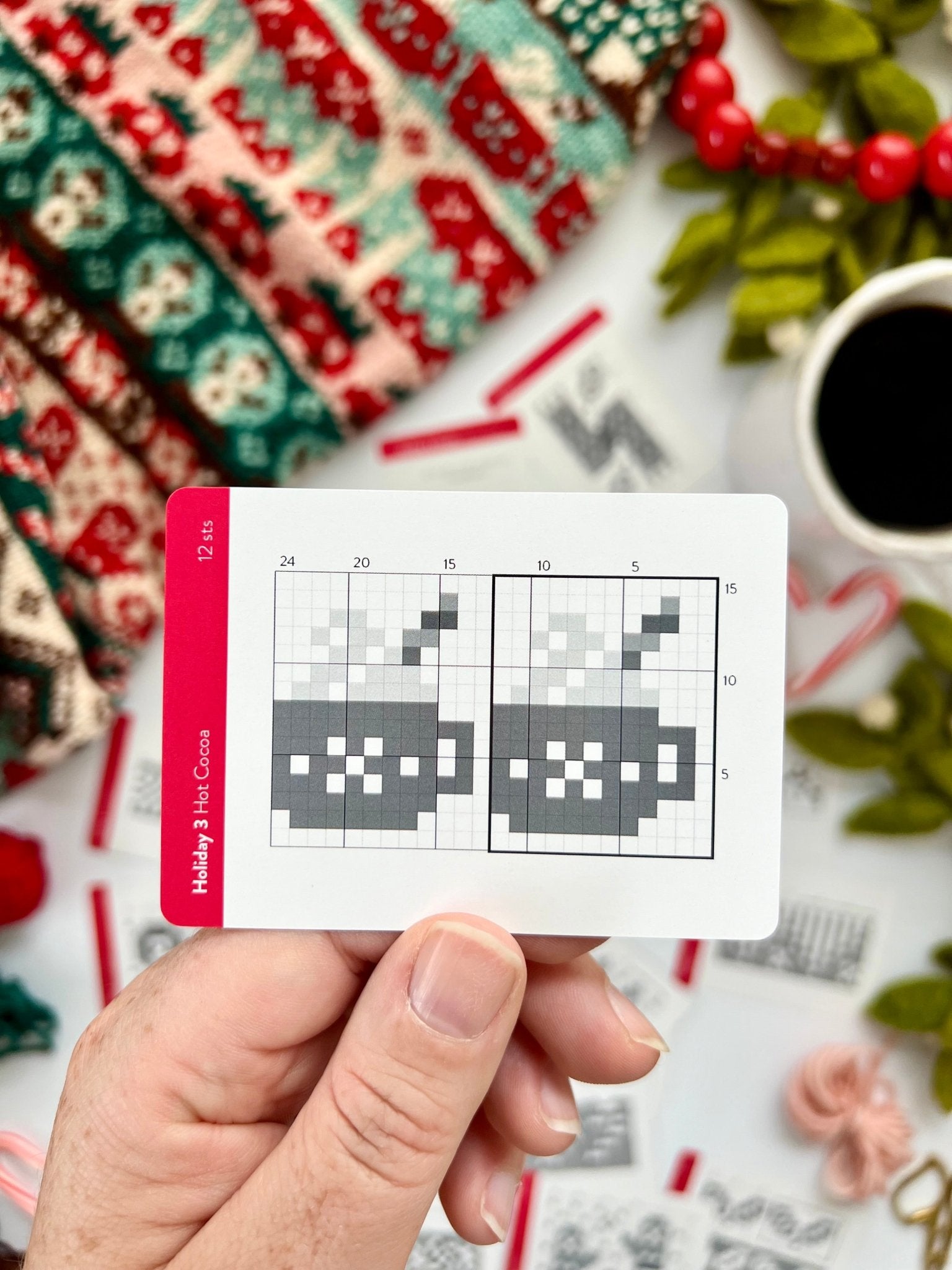 Holiday 3 Doodle Deck: Knitting Chart & Stitch Dictionary cards - Yarn Love Knitting Pattern