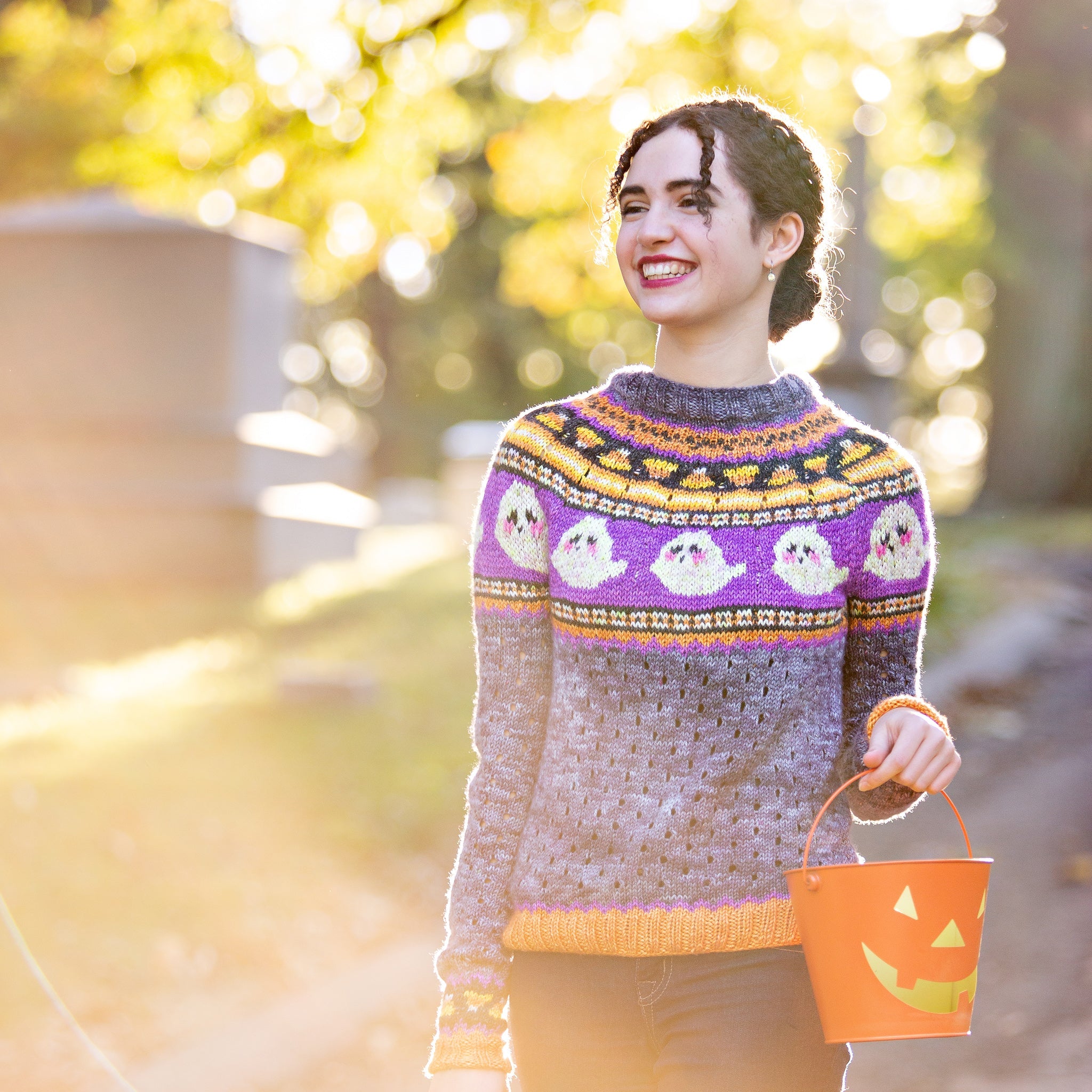 Let's Boo - gie Adult Sweater Pattern - Yarn Love Pattern