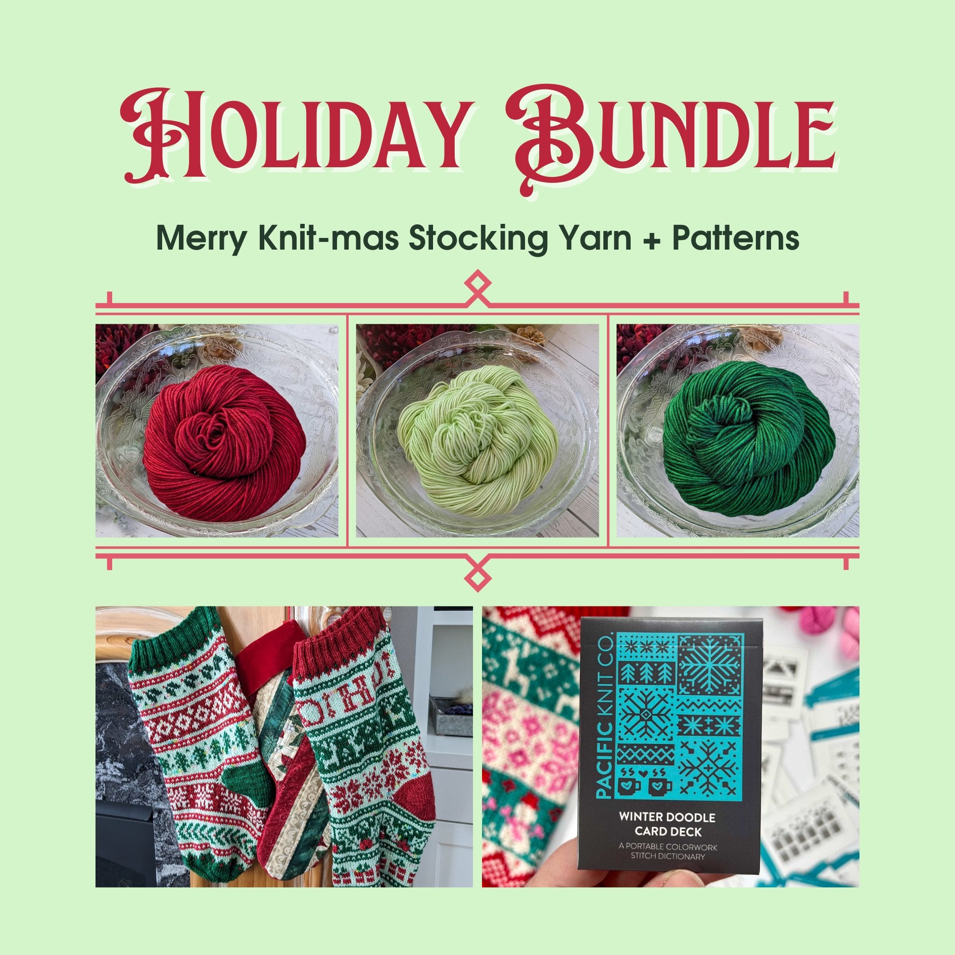 Merry Knit - Mas Stocking Yarn + Pattern + Doodle Deck - Yarn Love Yarn