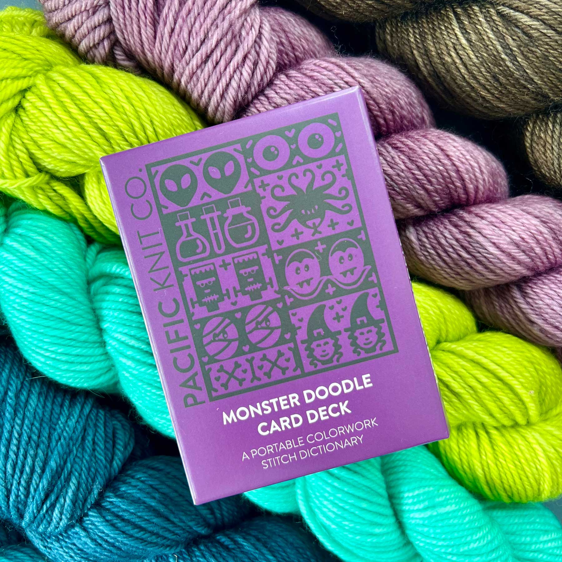 Monster Doodle Deck: Knitting Chart & Stitch Dictionary cards - Yarn Love Knitting Pattern