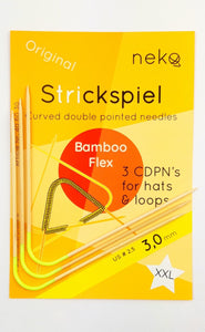 Neko Needles XXL - Curved Bamboo Flex DPNs - Yarn Love needle