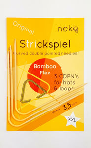 Neko Needles XXL - Curved Bamboo Flex DPNs - Yarn Love needle