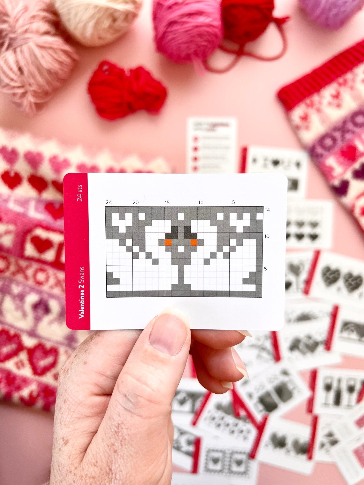 Valentine 2 Doodle Deck: Knitting Chart & Stitch Dictionary Cards - Yarn Love Knitting Pattern