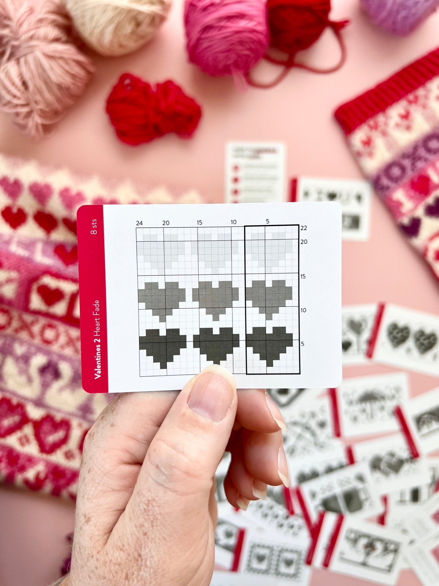 Valentine 2 Doodle Deck: Knitting Chart & Stitch Dictionary Cards - Yarn Love Knitting Pattern