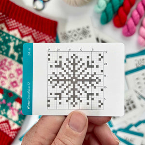 Winter Doodle Deck: Knitting Chart & Stitch Dictionary Card - Yarn Love Knitting Pattern